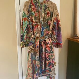 Johnny Was Multicolor Floral Patchwork Cozy Dreamer Robe